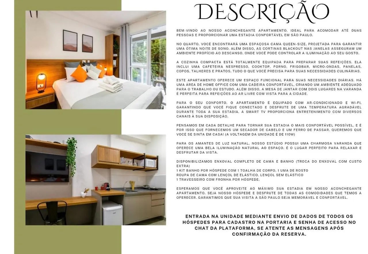 Apartament Easy Star -Studio Encantador Prox. Ao Metro Ana Rosa - Ln03H São Paulo