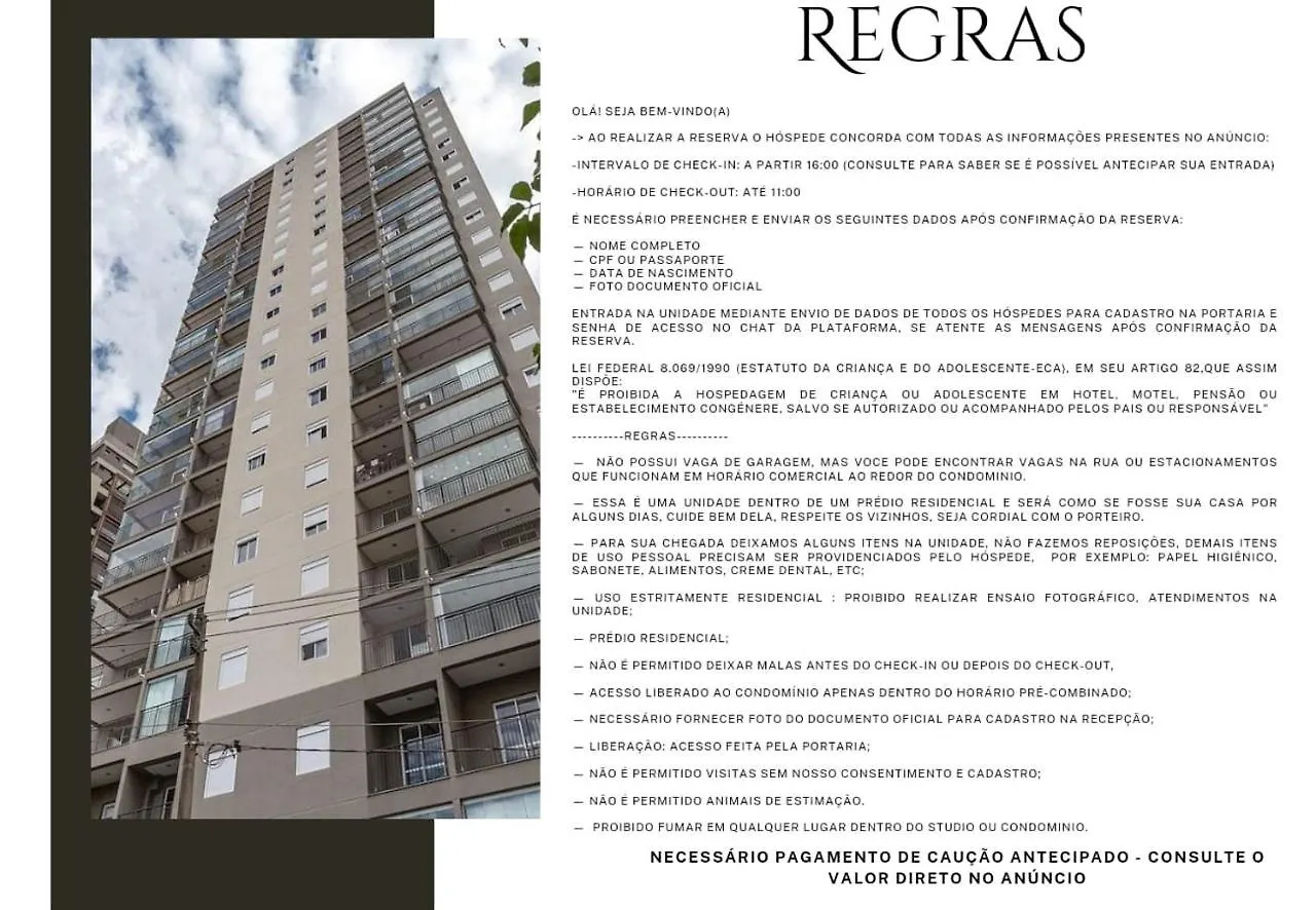 Easy Star -Studio Encantador Prox. Ao Metro Ana Rosa - Ln03H Sao Paulo Apartment